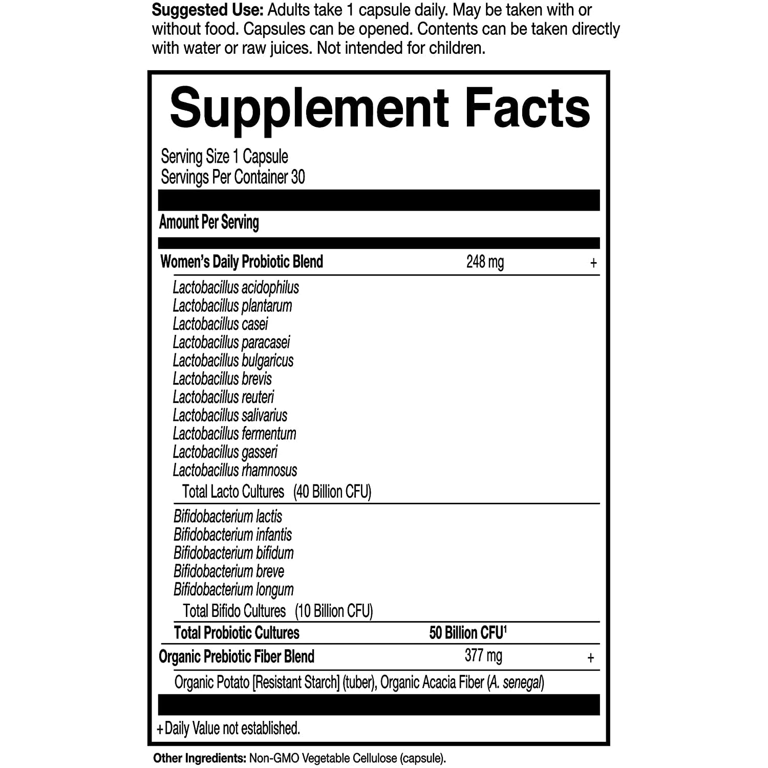 Garden of Life Dr. Formulated Once Daily Women's Probiotic 50 Billion (Shelf-stable)-N101 Nutrition