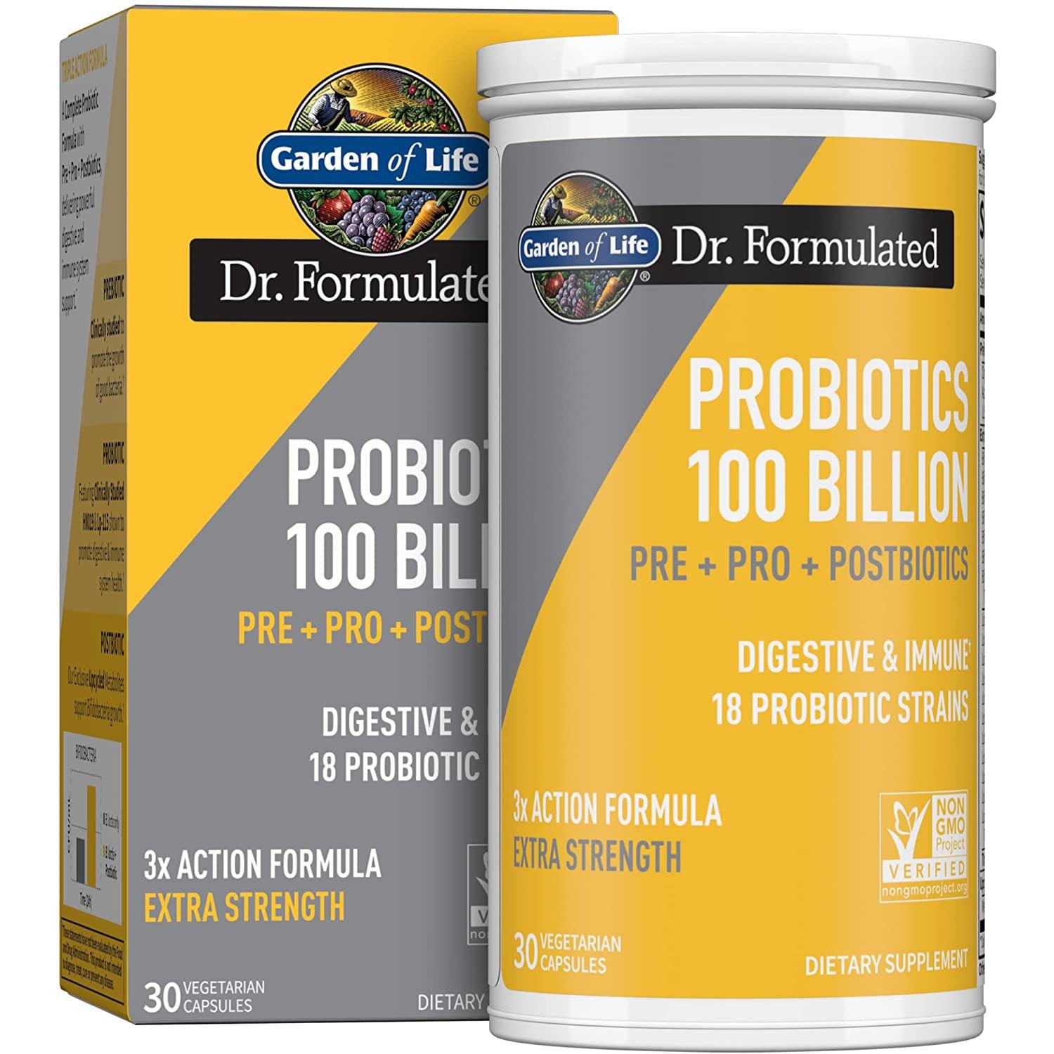 Garden of Life Dr. Formulated Probiotics 100 Billion-30 vegetarian capsules-N101 Nutrition