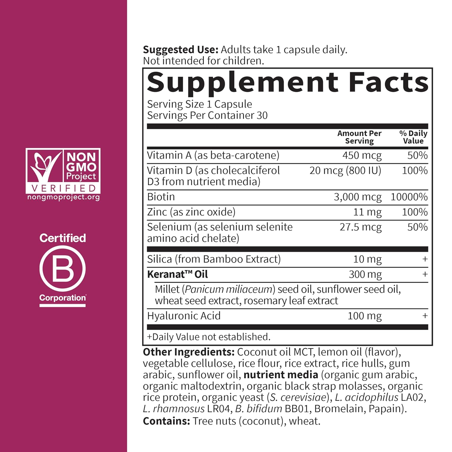 Garden of Life Hair Growth-N101 Nutrition