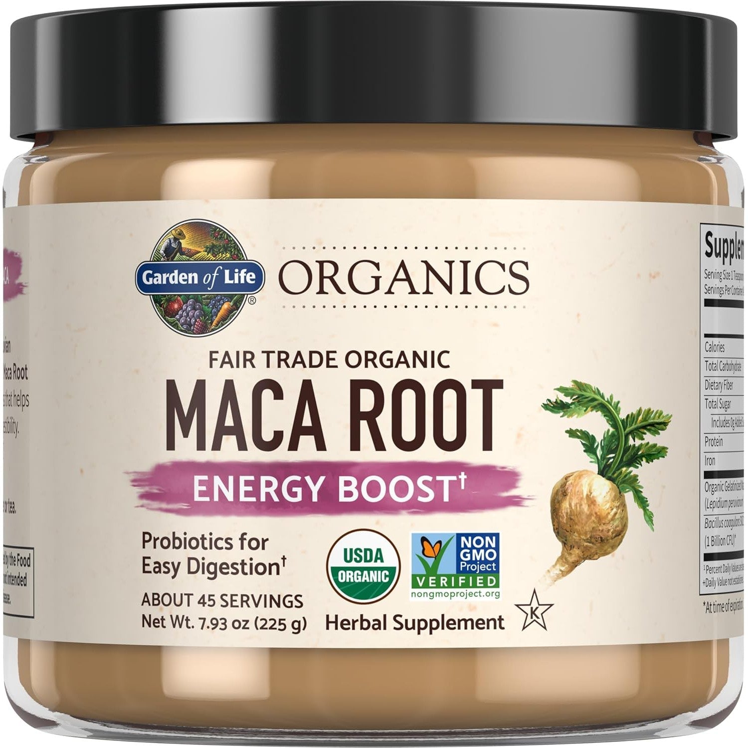 Garden of Life Organics Maca Root Energy Boost-7.93 oz (225 g)-N101 Nutrition
