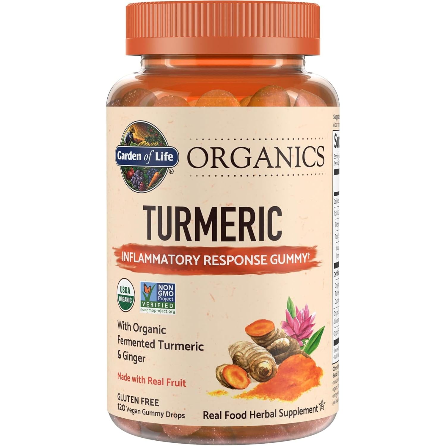 Garden of Life Organics Turmeric Inflammatory Response Gummy (BEST USED BY 09/2026 - FINAL SALE / NO RETURNS)-120 vegan gummy drops-N101 Nutrition