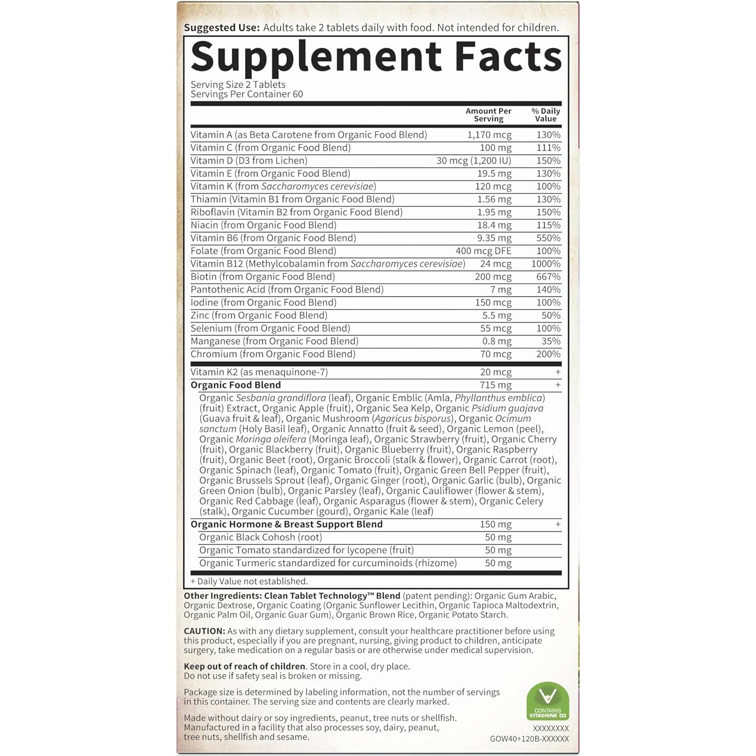 Garden of Life Organics Women's Multi 40+-N101 Nutrition