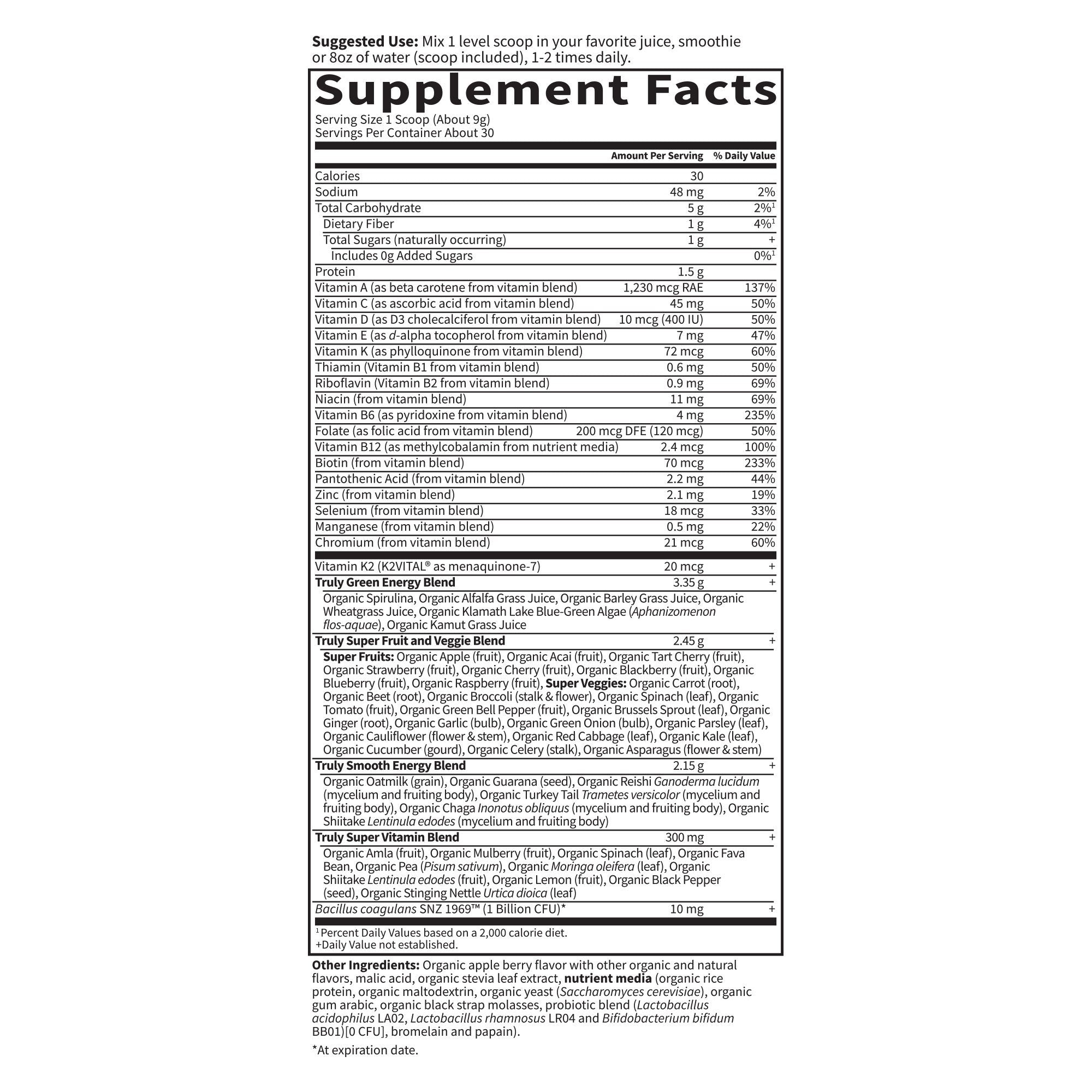 Garden of Life Sport Organic Greens-N101 Nutrition