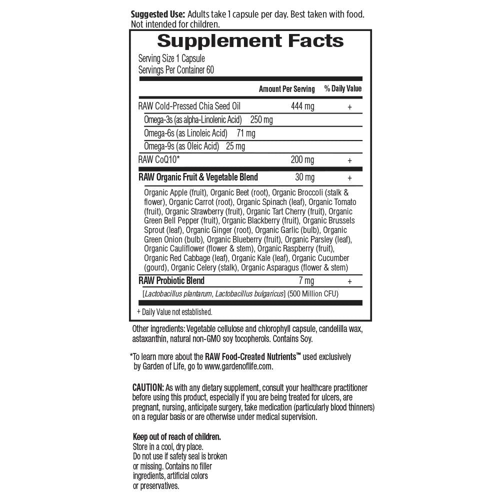Garden of Life Vitamin Code Raw CoQ10 200 mg-N101 Nutrition