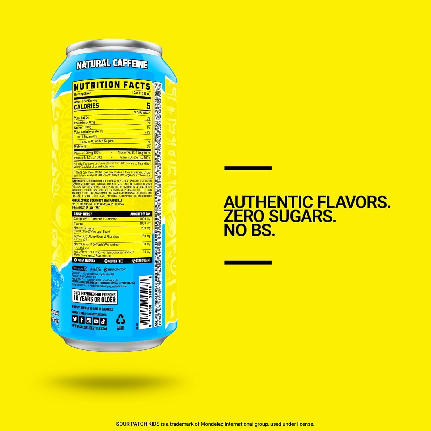 GHOST Energy Drink-N101 Nutrition