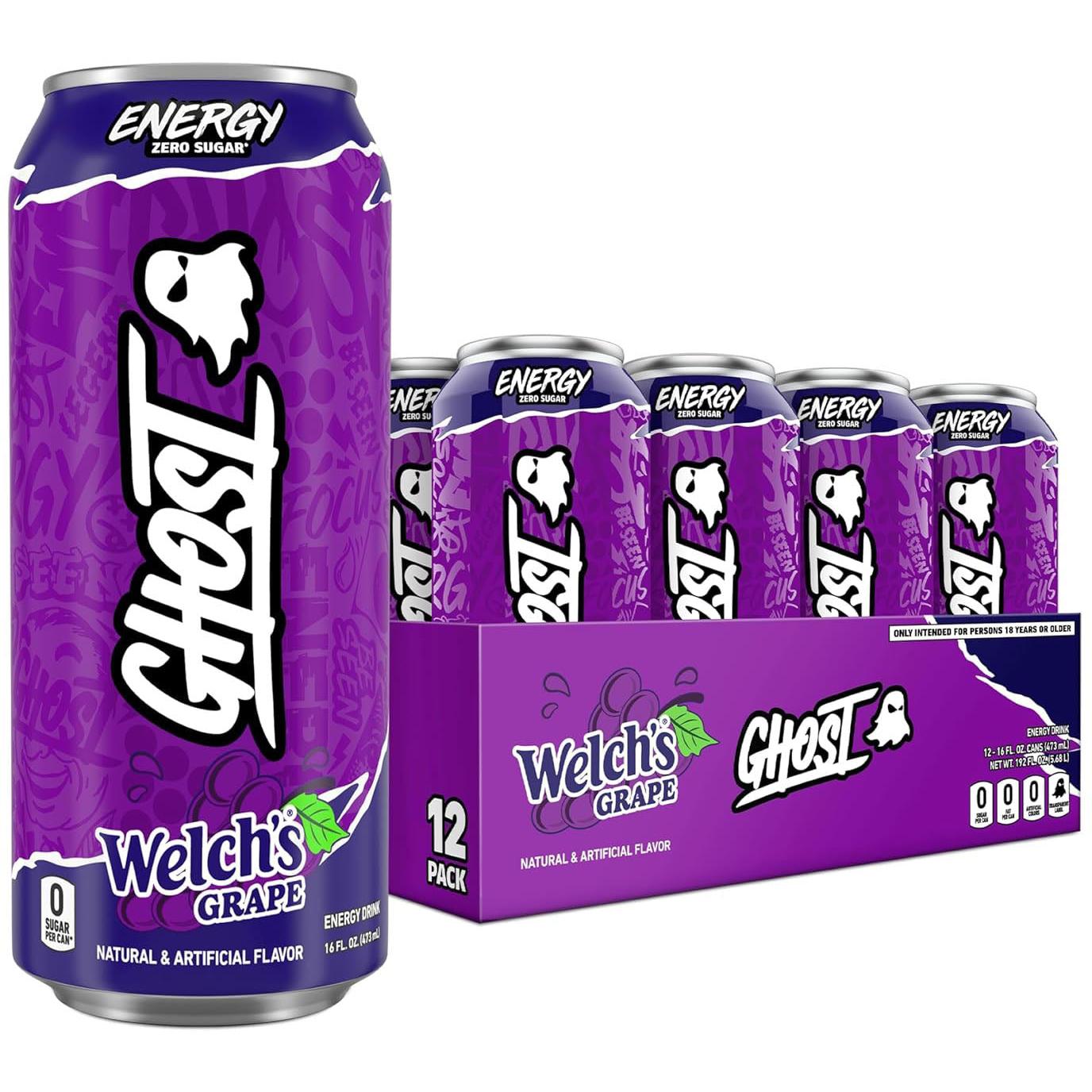 GHOST Energy Drink-Case (12 cans)-Welch's® Grape-N101 Nutrition
