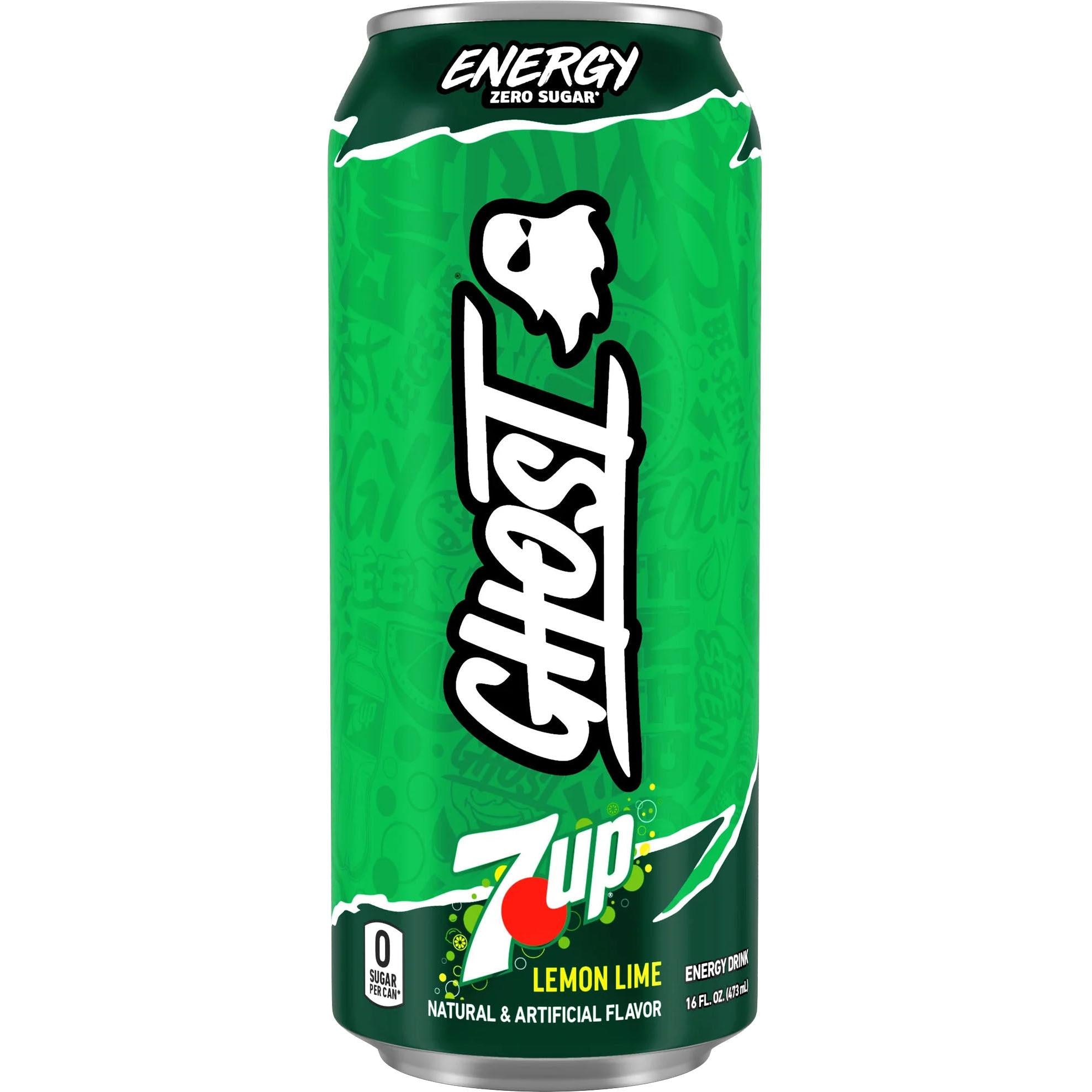 GHOST Energy Drink-Single (16 fl oz)-7UP® Lemon Lime-N101 Nutrition