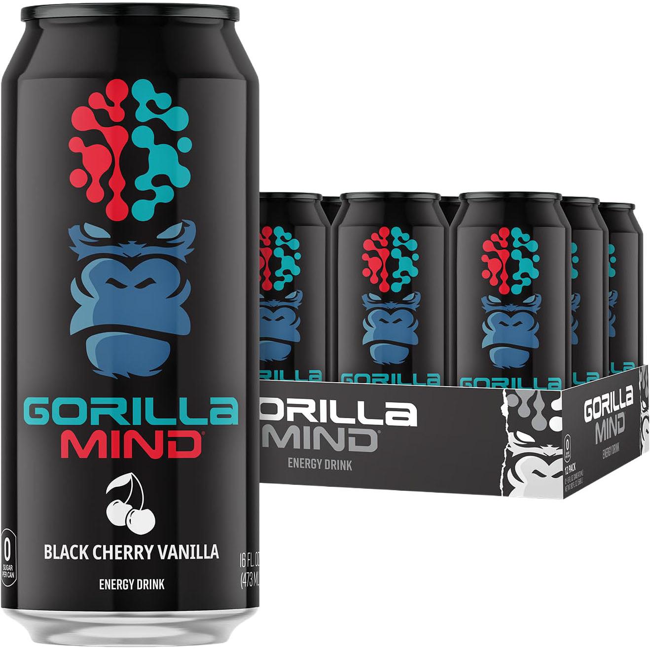 Gorilla Mind Energy Drink-Case (12 cans)-Black Cherry Vanilla-N101 Nutrition