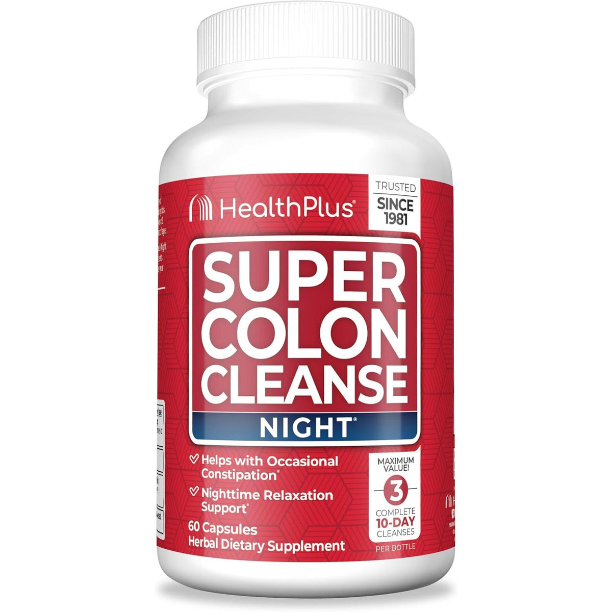 Health Plus Super Colon Cleanse Night-60 capsules-N101 Nutrition