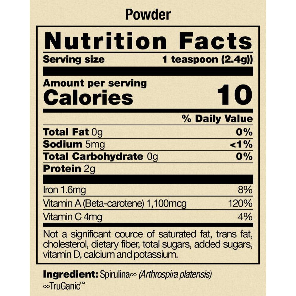 HealthForce SuperFoods Spirulina Manna-N101 Nutrition