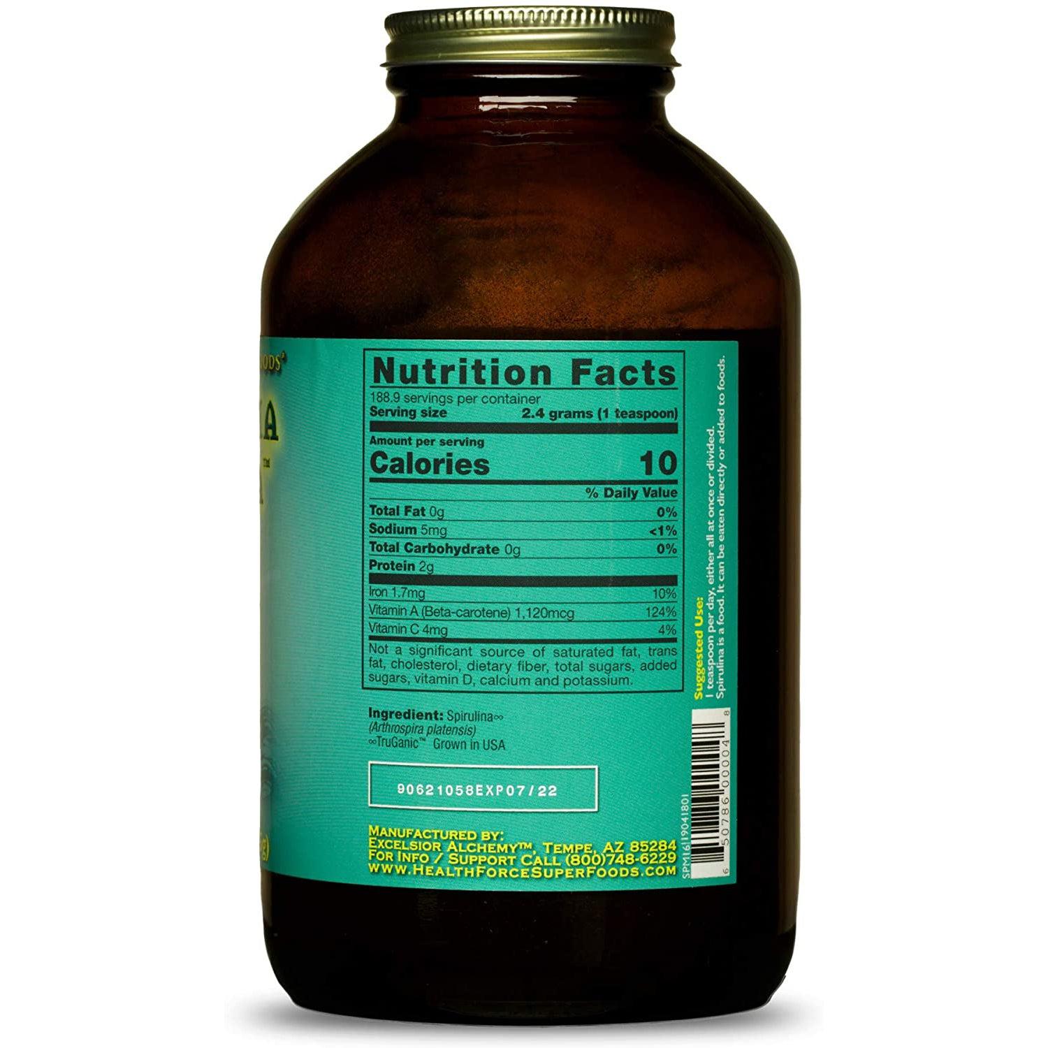 HealthForce SuperFoods Spirulina Manna-N101 Nutrition