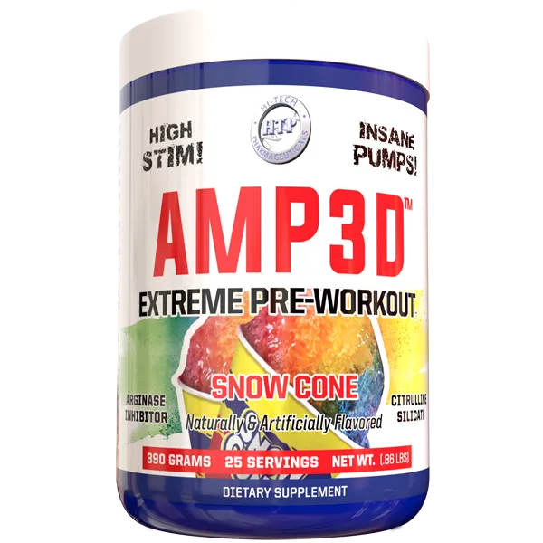 Hi-Tech Pharmaceuticals AMP3D-25 servings-Snow Cone-N101 Nutrition