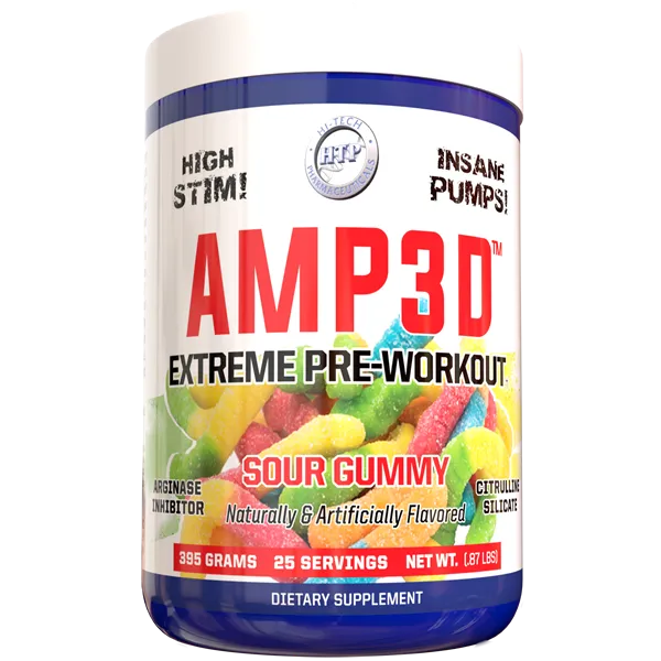 Hi-Tech Pharmaceuticals AMP3D-25 servings-Sour Gummy-N101 Nutrition