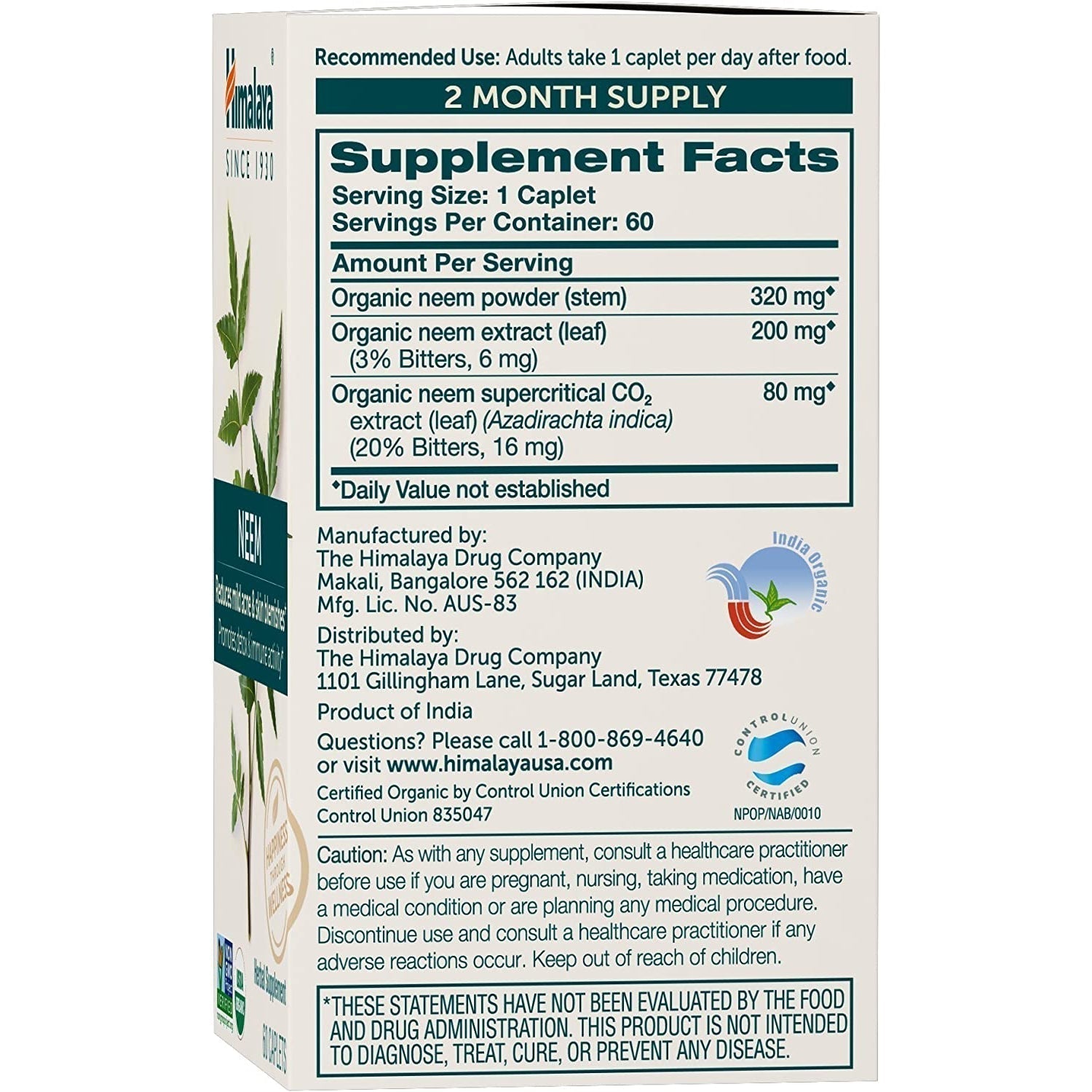 Himalaya Organic Neem-N101 Nutrition