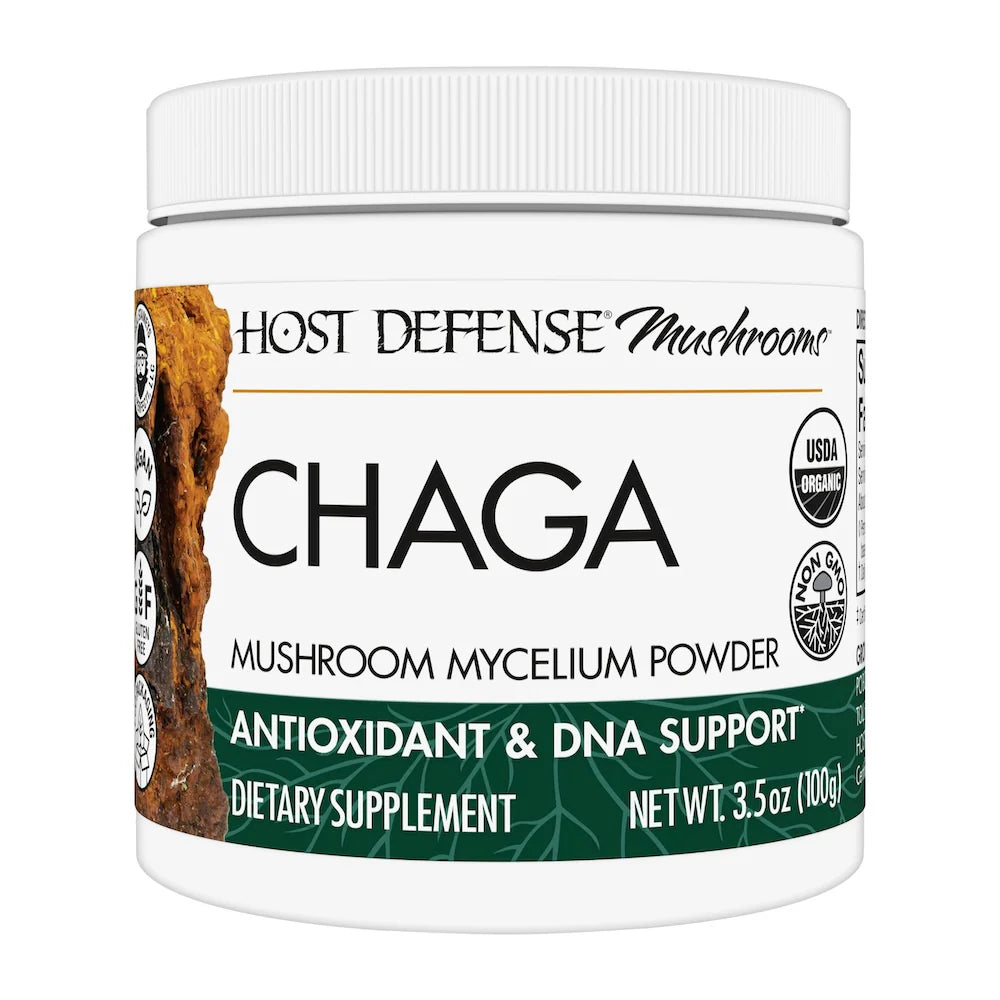 Host Defense Chaga Mushroom Mycelium Powder (EXP 02/2026 - FINAL SALE / NO RETURNS)-3.5 oz (100 g)-N101 Nutrition
