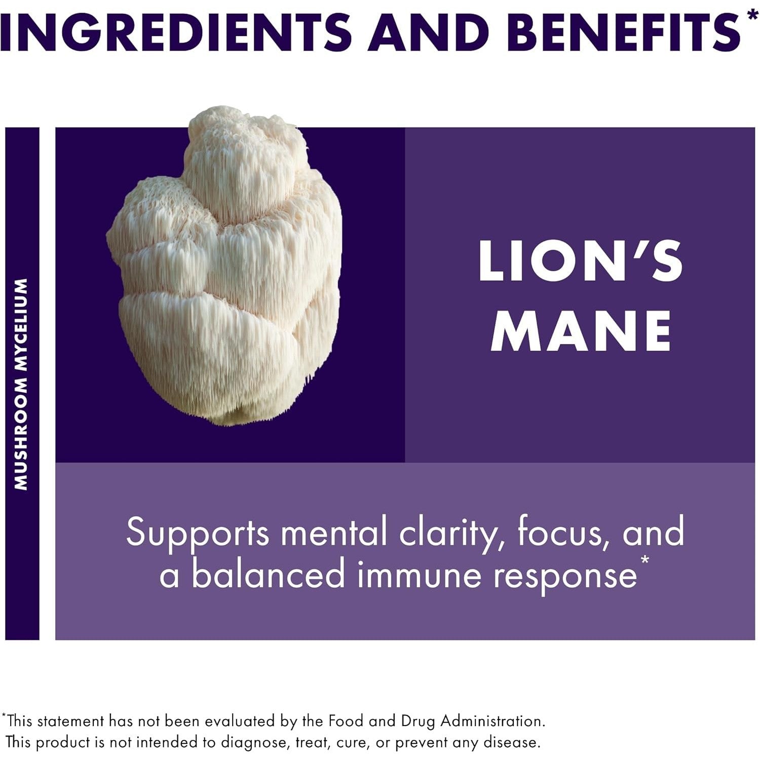 Host Defense Lion's Mane Mushroom Mycelium Powder-N101 Nutrition