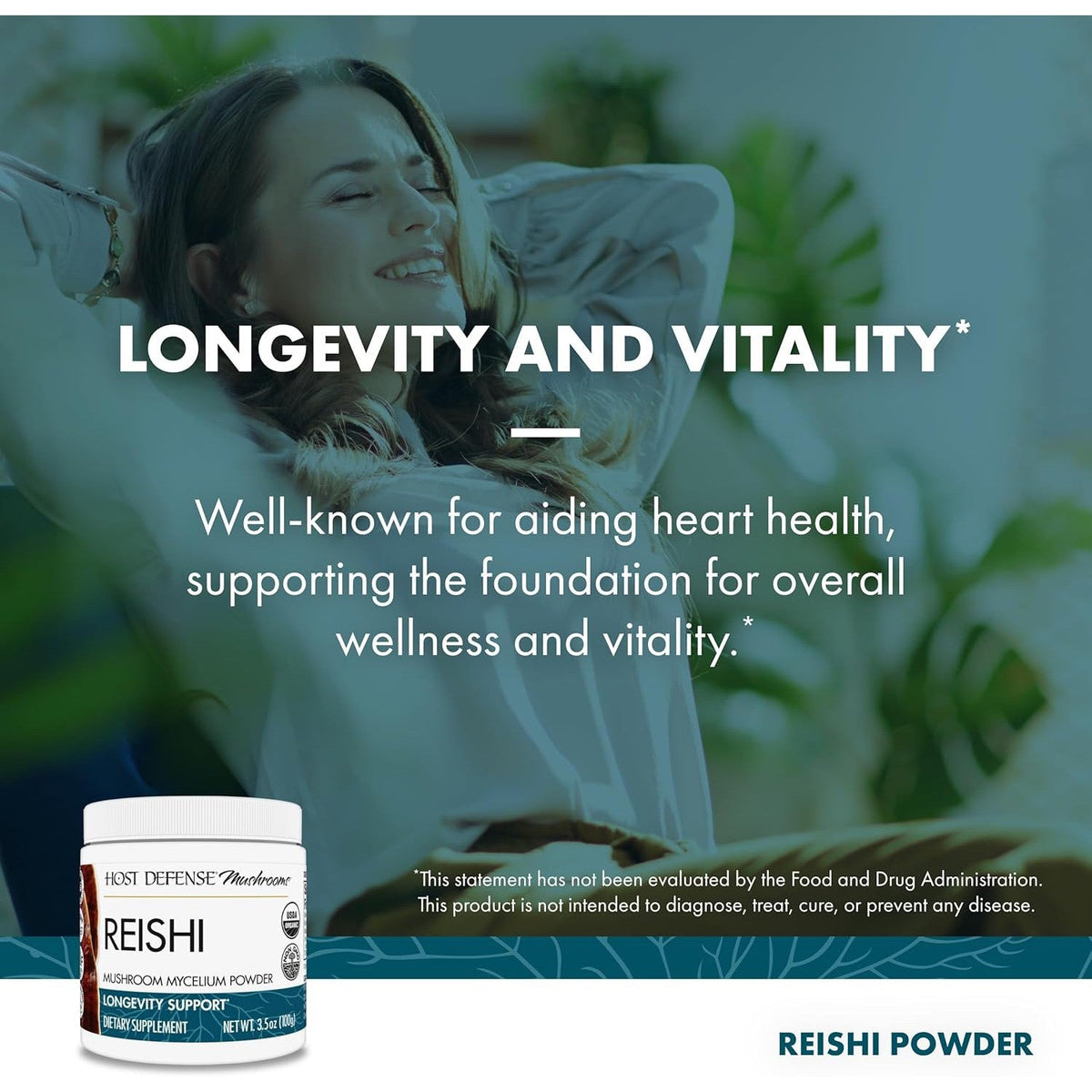Host Defense Reishi Mushroom Mycelium Powder-N101 Nutrition