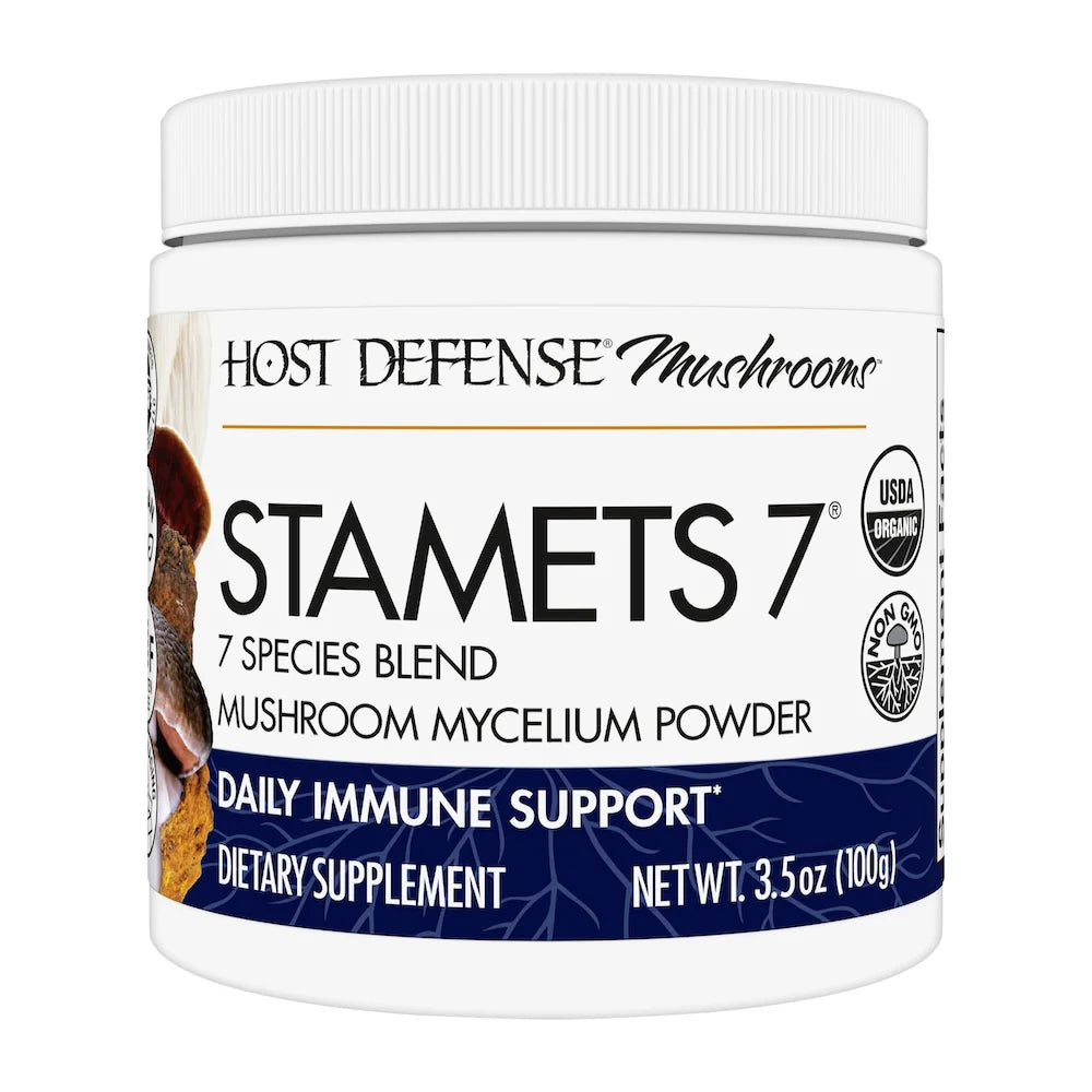 Host Defense Stamets 7® Mushroom Mycelium Powder-3.5 oz (100 g)-N101 Nutrition