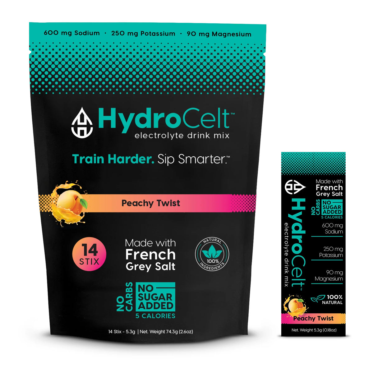 HydroCelt Electrolyte Drink Mix-Bag (14 stix)-Peachy Twist-N101 Nutrition