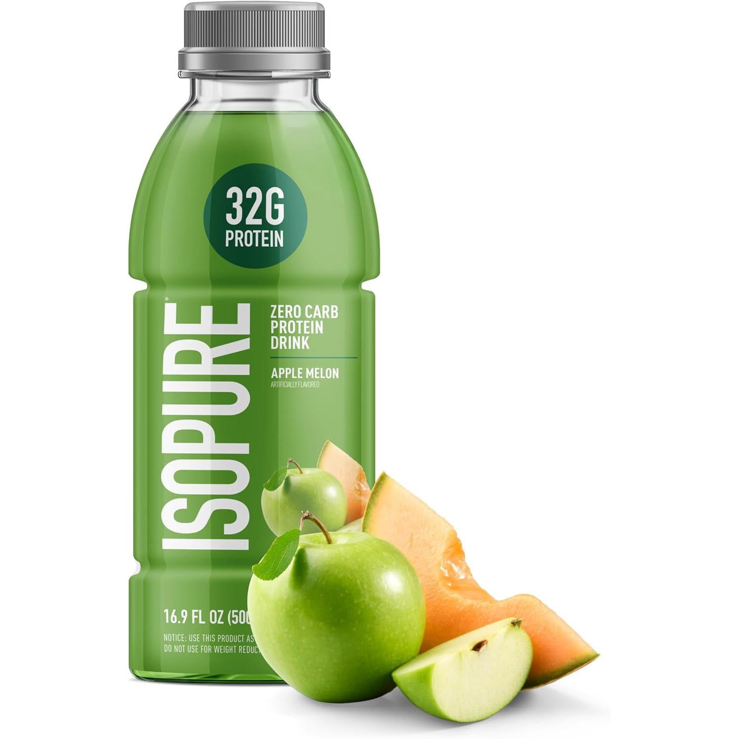Isopure Zero Carb Protein Drink (Plastic Bottle)-Bottle (16 fl oz)-Apple Melon-N101 Nutrition