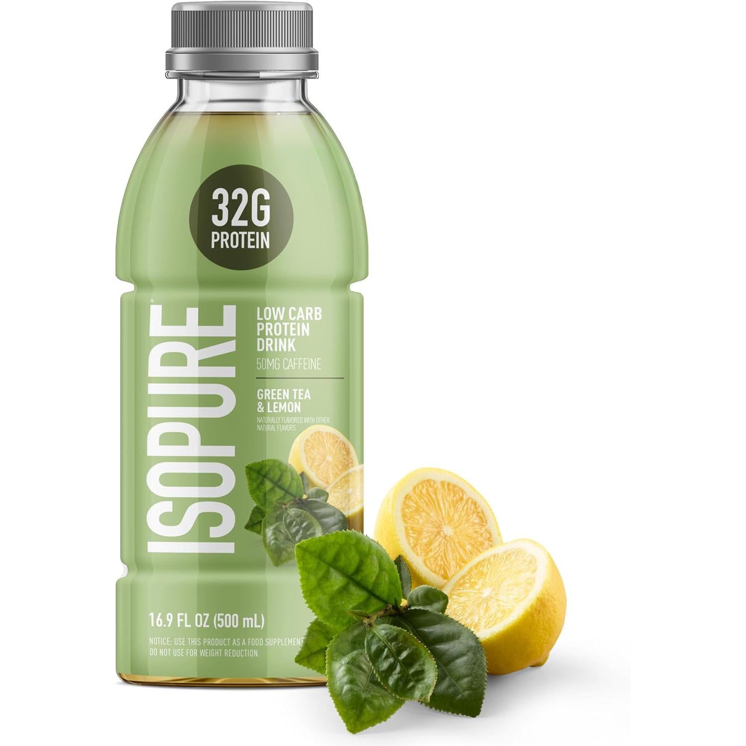 Isopure Zero Carb Protein Drink (Plastic Bottle)-Bottle (16 fl oz)-Green Tea & Lemon-N101 Nutrition