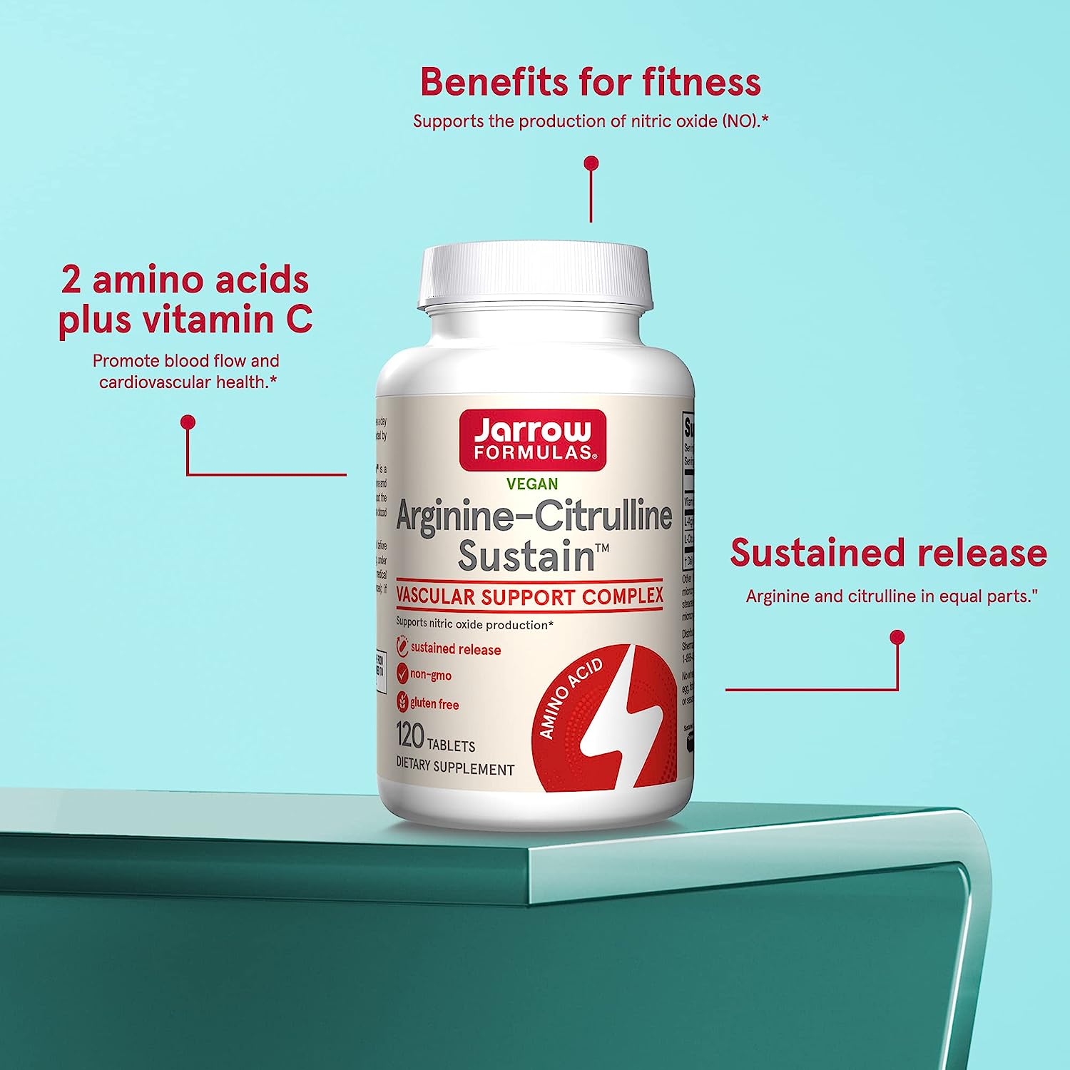 Jarrow Formulas Arginine-Citrulline Sustain-N101 Nutrition