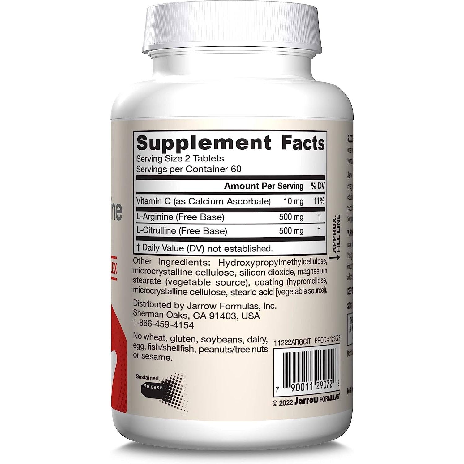 Jarrow Formulas Arginine-Citrulline Sustain-N101 Nutrition