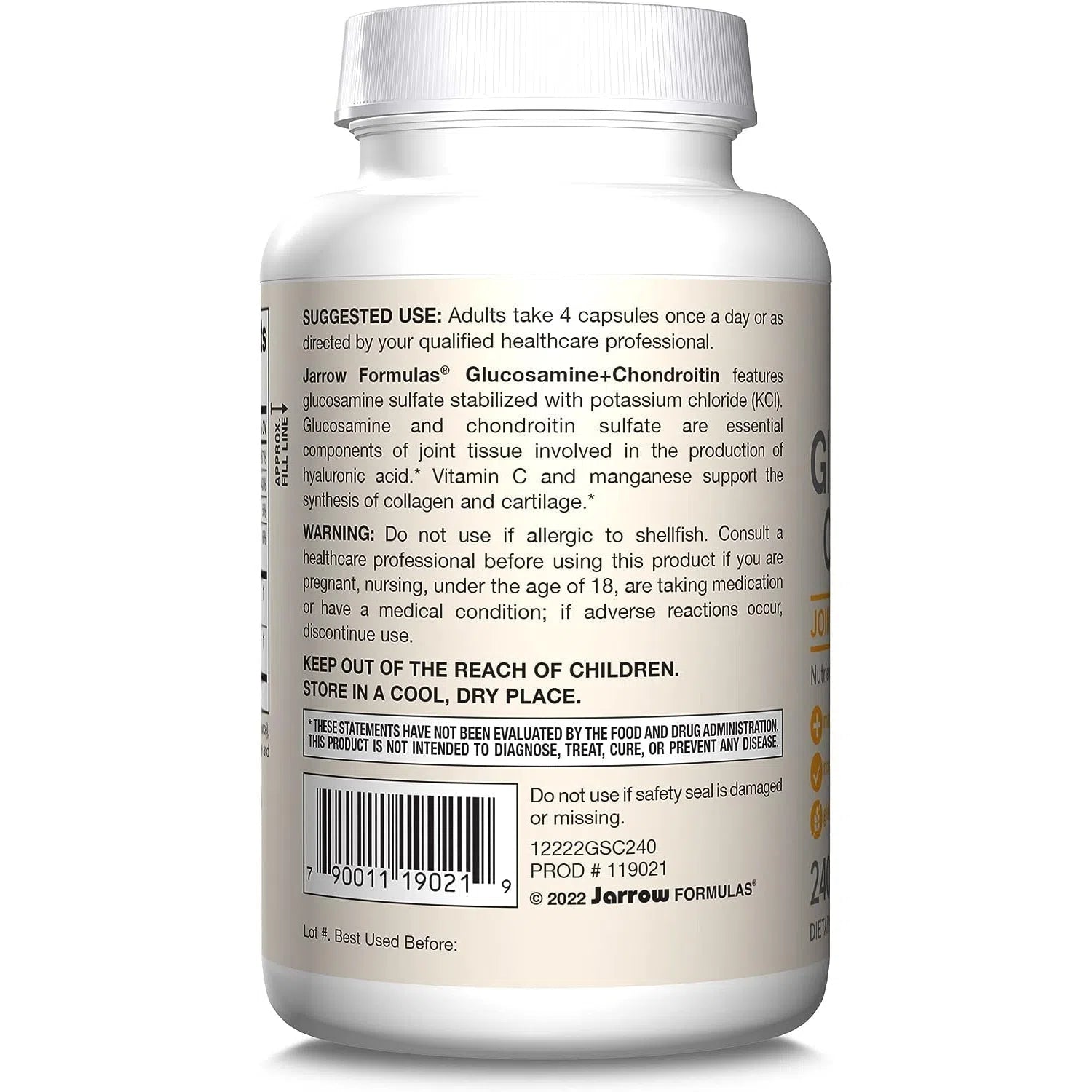 Jarrow Formulas Glucosamine + Chondroitin-N101 Nutrition