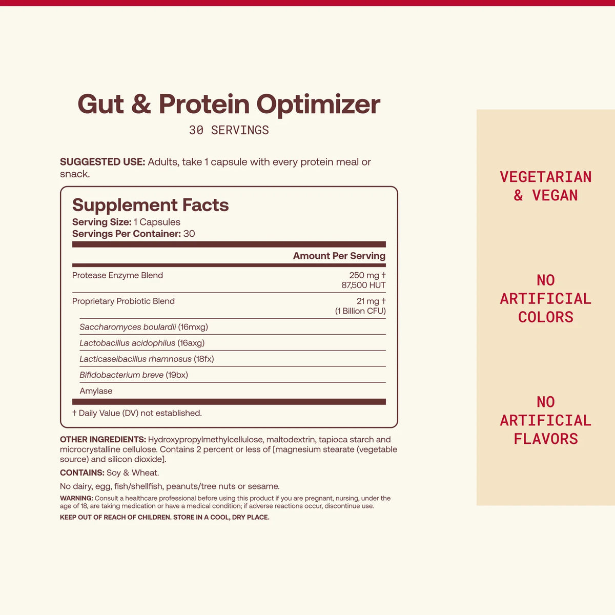 Jarrow Formulas Gut & Protein Optimizer-N101 Nutrition