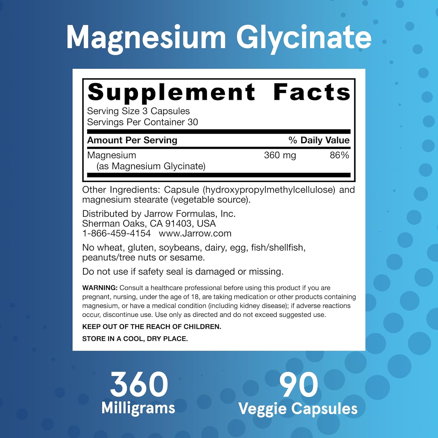 Jarrow Formulas Magnesium Glycinate-N101 Nutrition