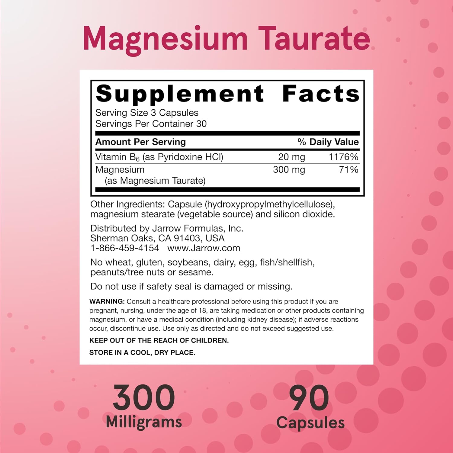 Jarrow Formulas Magnesium Taurate-N101 Nutrition