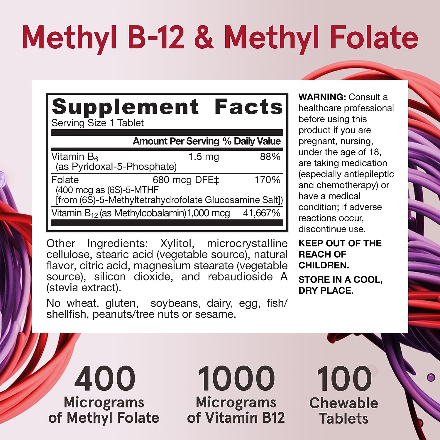 Jarrow Formulas Methyl B-12 & Methyl Folate Lemon-N101 Nutrition