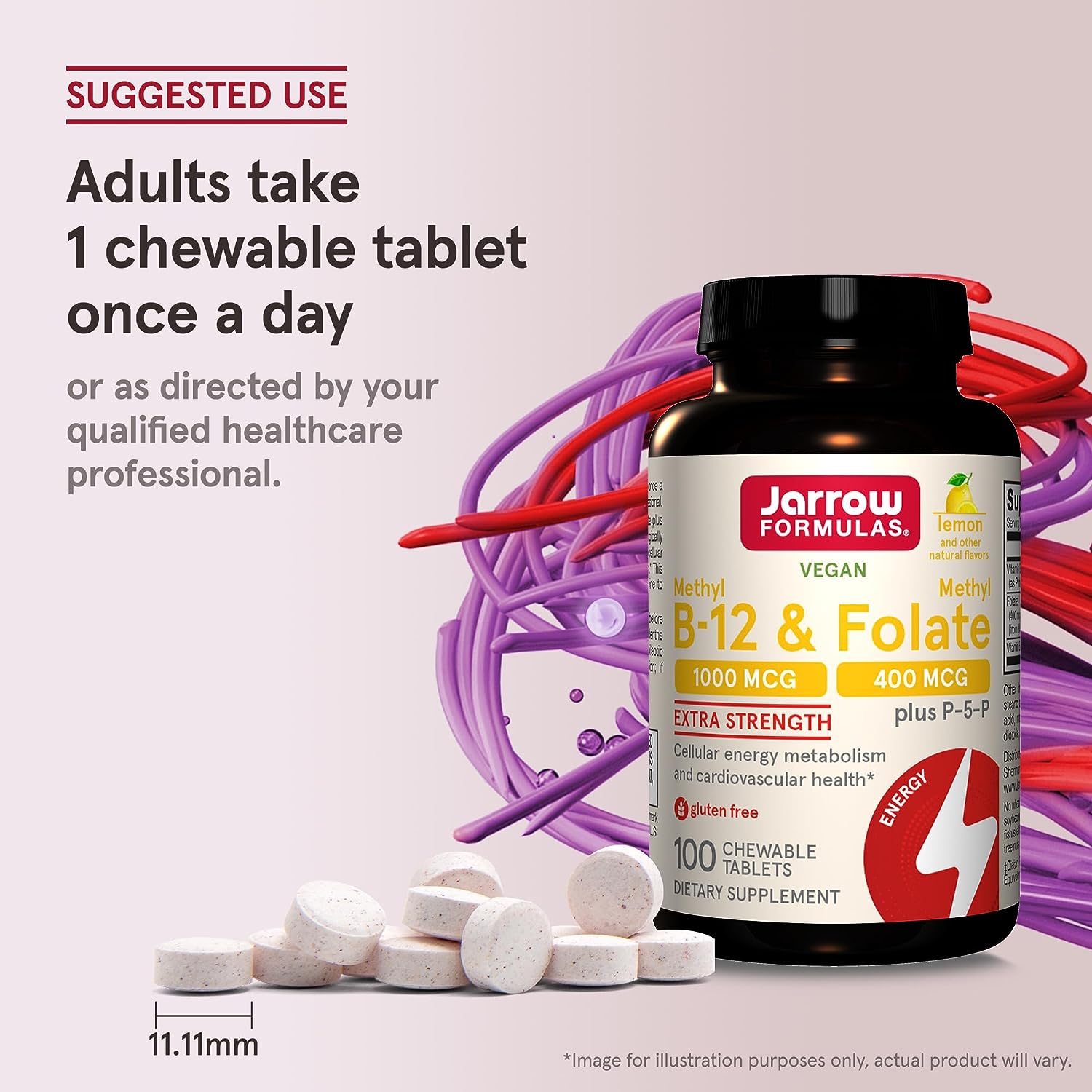 Jarrow Formulas Methyl B-12 & Methyl Folate Lemon-N101 Nutrition