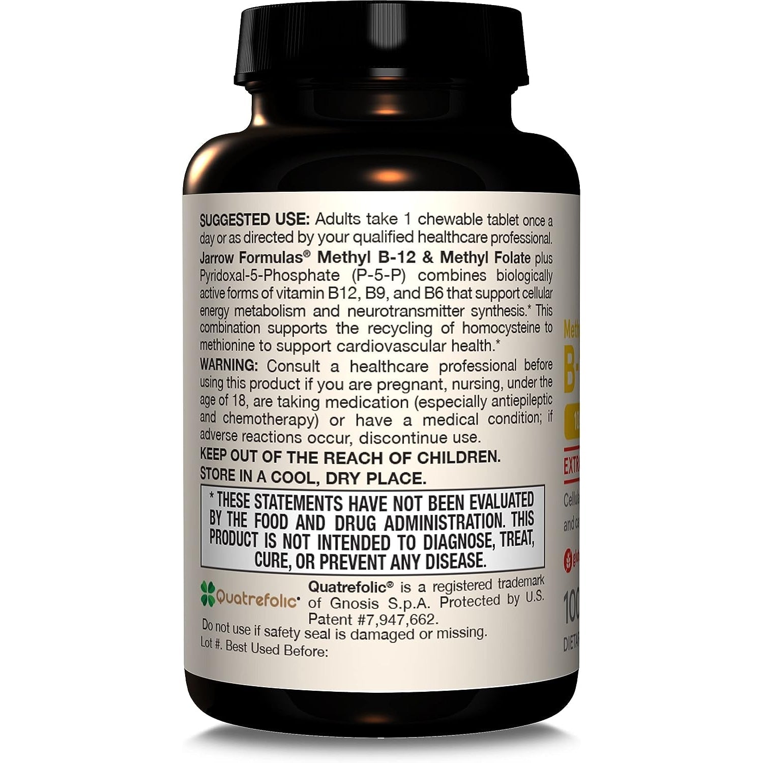 Jarrow Formulas Methyl B-12 & Methyl Folate Lemon-N101 Nutrition