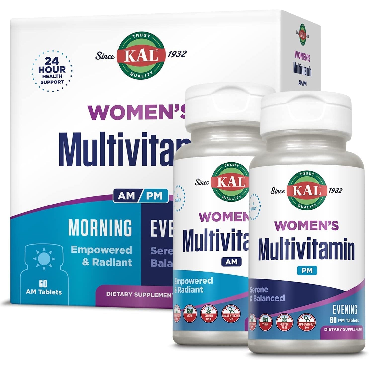 KAL Women's Multivitamin AM/PM (EXP 07/2026 - FINAL SALE / NO RETURNS)-120 Tablets (60 AM/60 PM)-N101 Nutrition