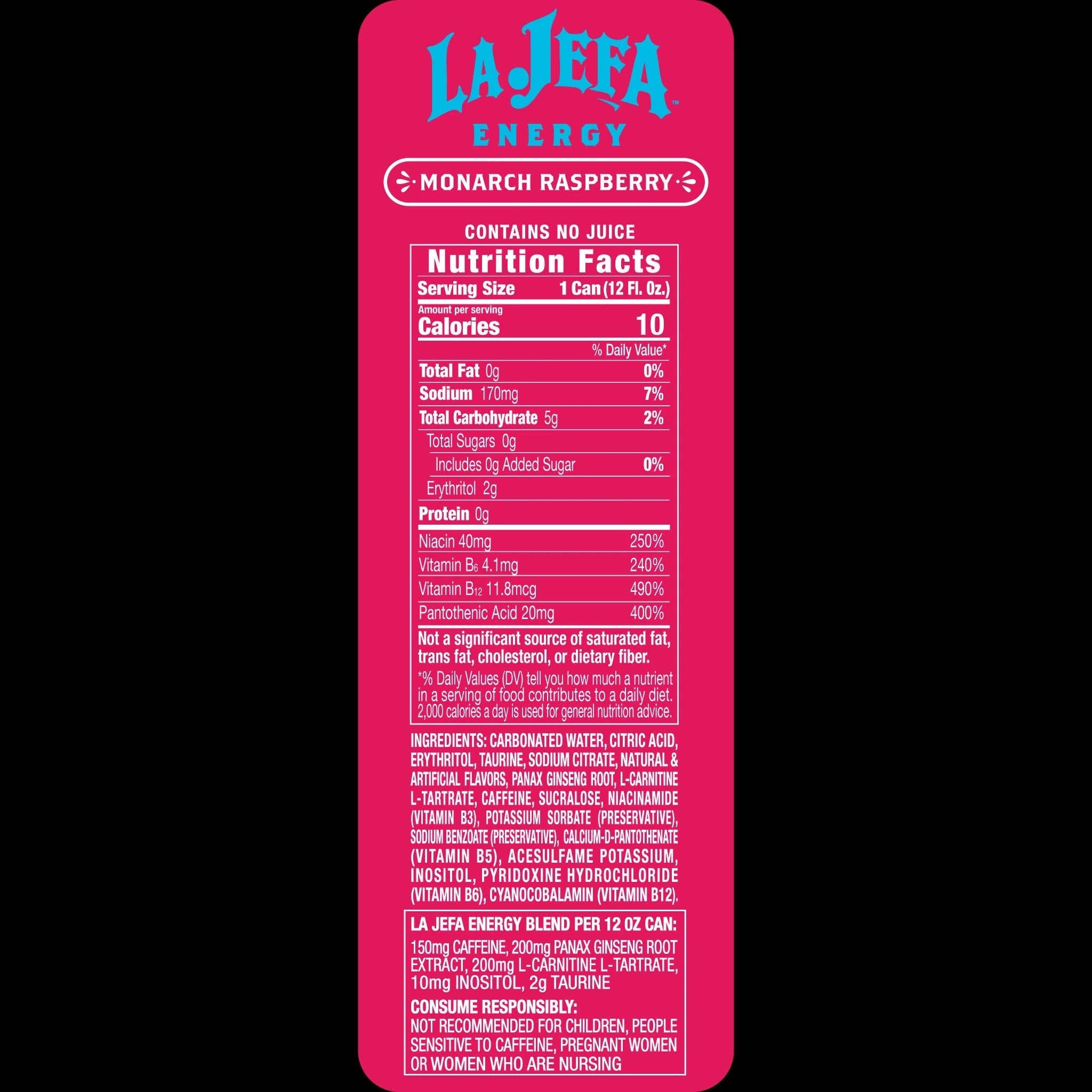 La Jefa Energy Drink-N101 Nutrition