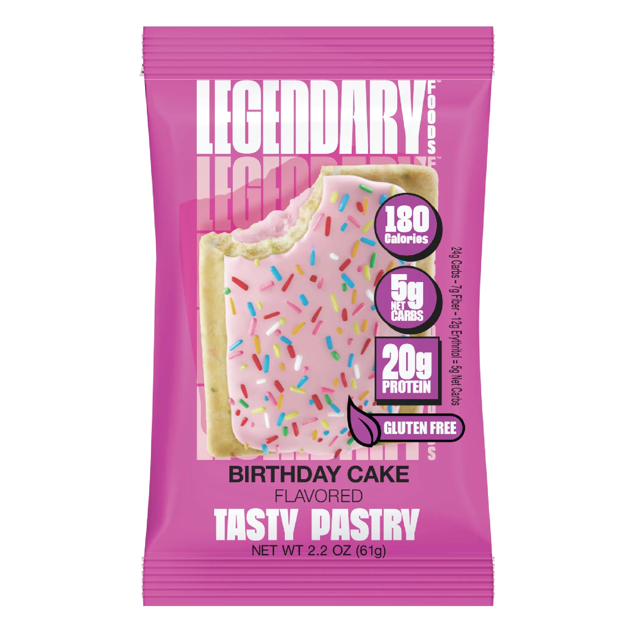Legendary Foods Tasty Pastry-Single (61 g)-Birthday Cake-N101 Nutrition