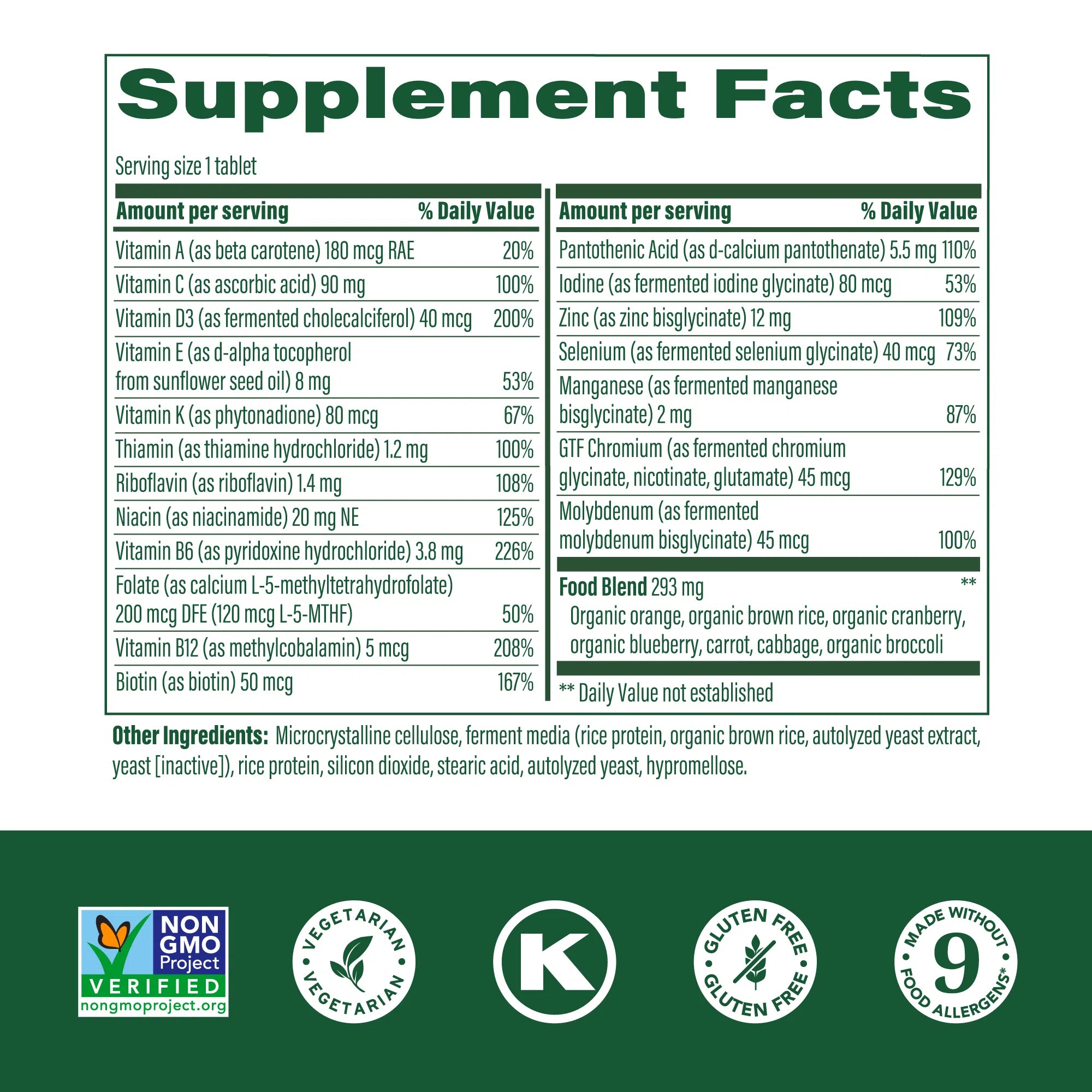 MegaFood Men's 55+ One Daily Multivitamin-N101 Nutrition