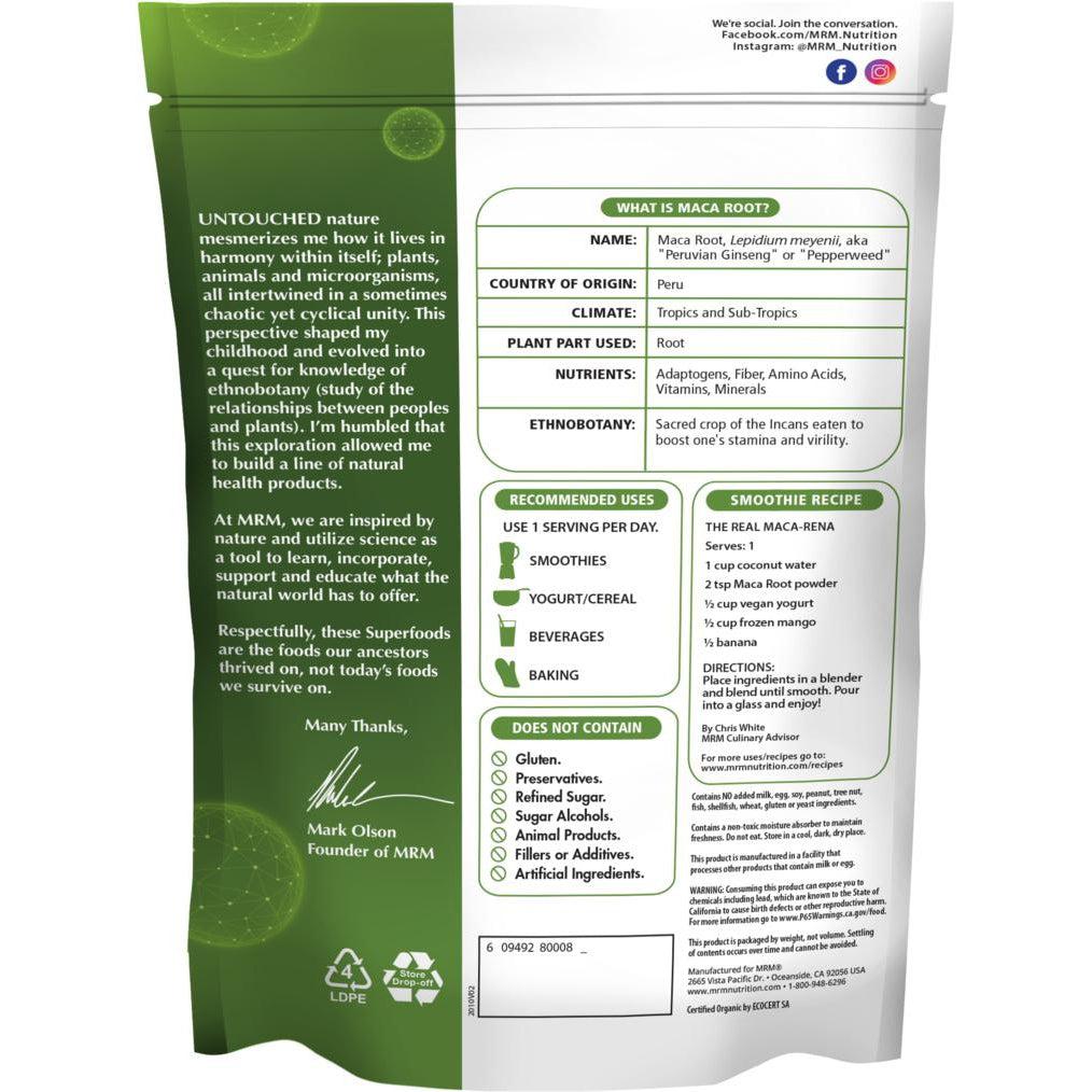MRM Superfoods RAW Organic Maca Root Powder-N101 Nutrition