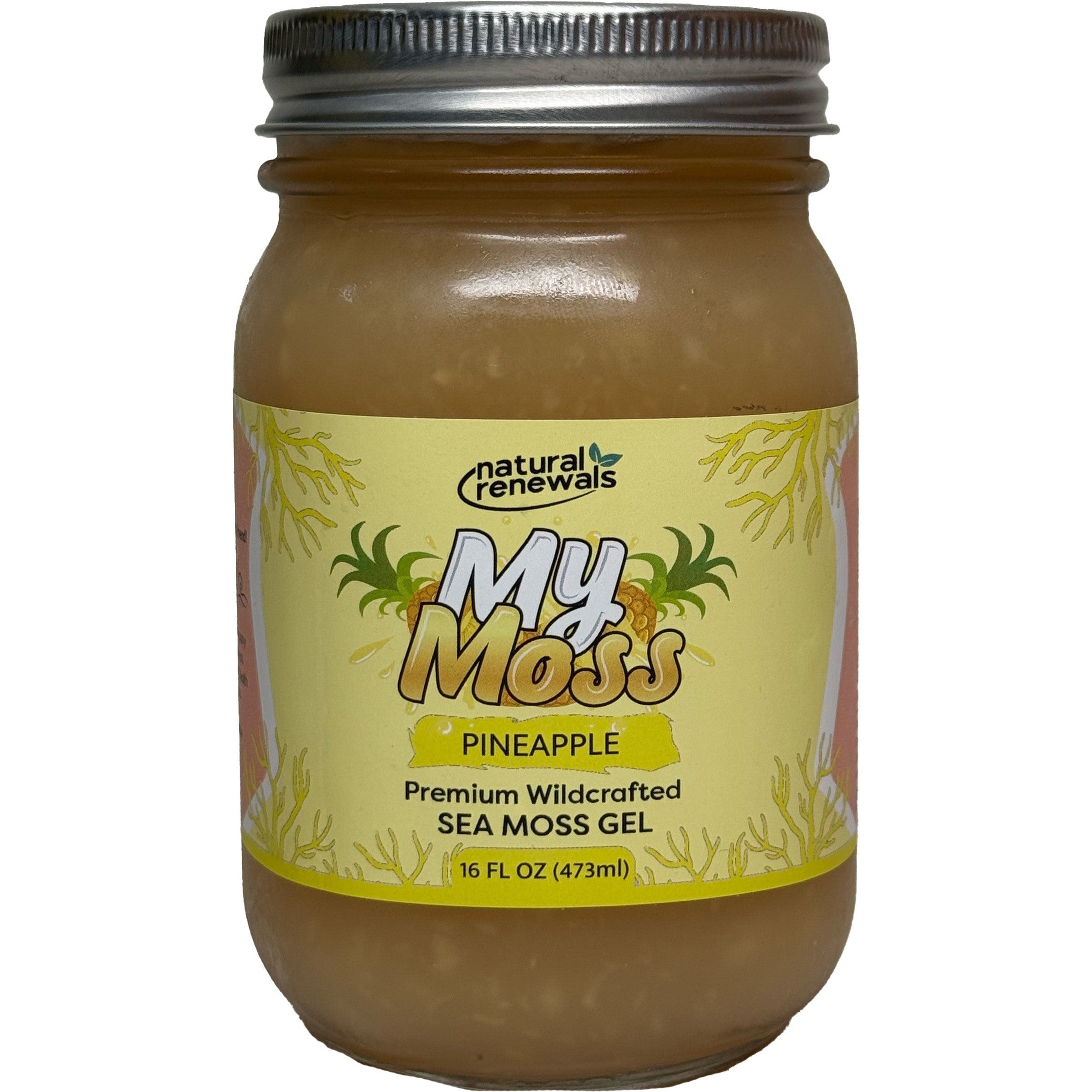 Natural Renewals My Moss Premium Wildcrafted Sea Moss Gel-16 fl oz (473 mL)-Pineapple-N101 Nutrition
