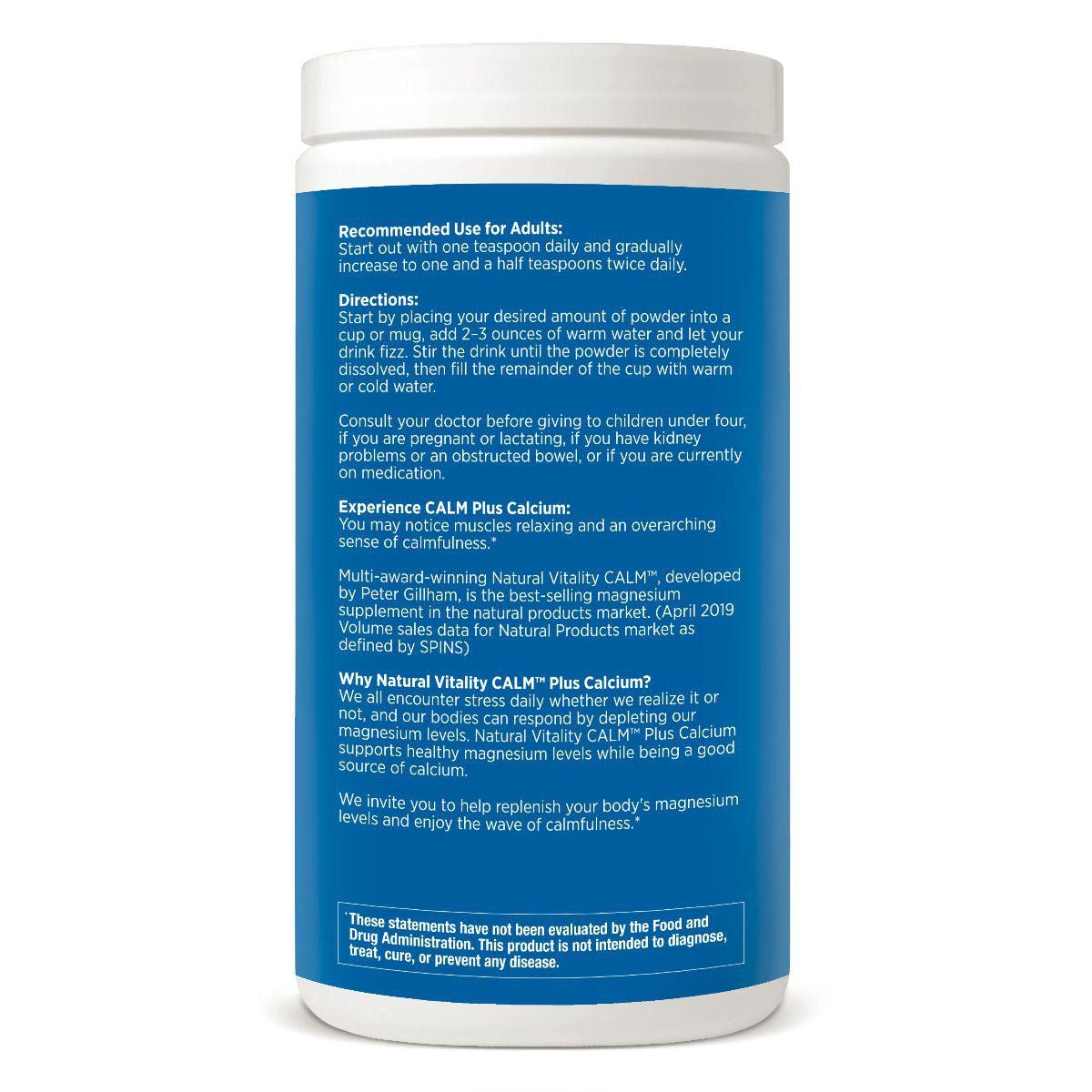 Natural Vitality Natural Calm Plus Calcium - Raspberry-Lemon-N101 Nutrition