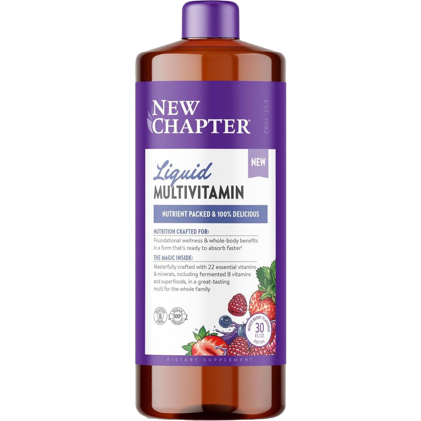 New Chapter Liquid Multivitamin-30 fl oz (887 mL)-Mixed Berry-N101 Nutrition