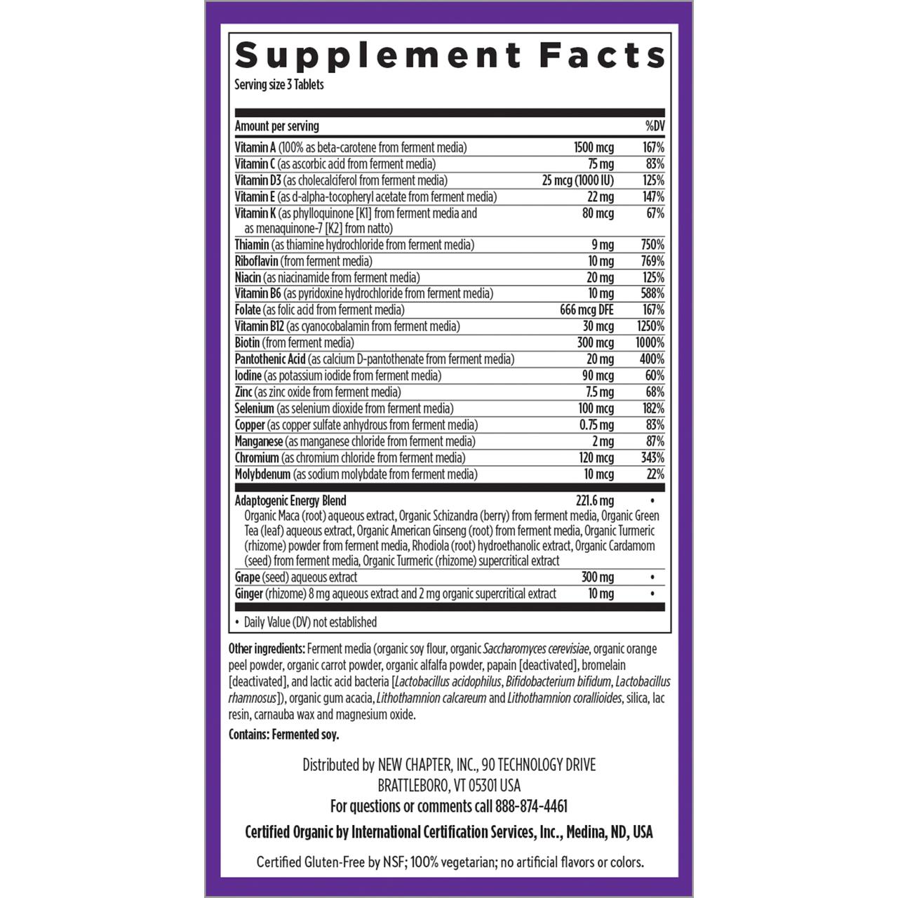 New Chapter Perfect Energy Multivitamin-N101 Nutrition