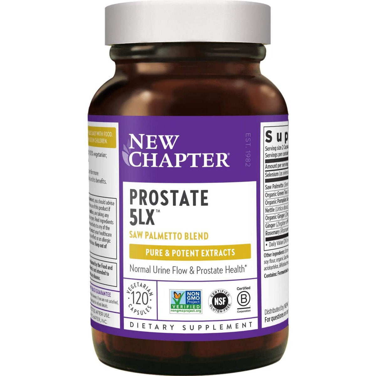 New Chapter Prostate 5LX Saw Palmetto Blend-120 vegetarian capsules-N101 Nutrition