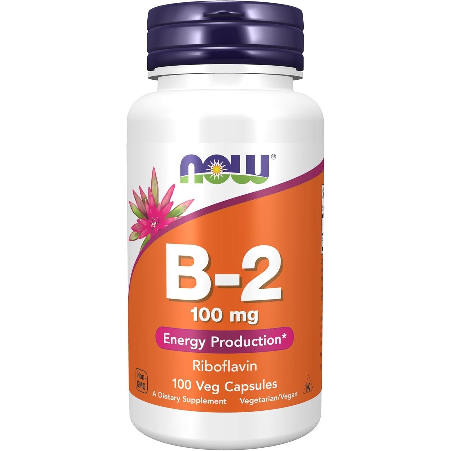 NOW B-2 100 mg-100 Veg Capsules-N101 Nutrition
