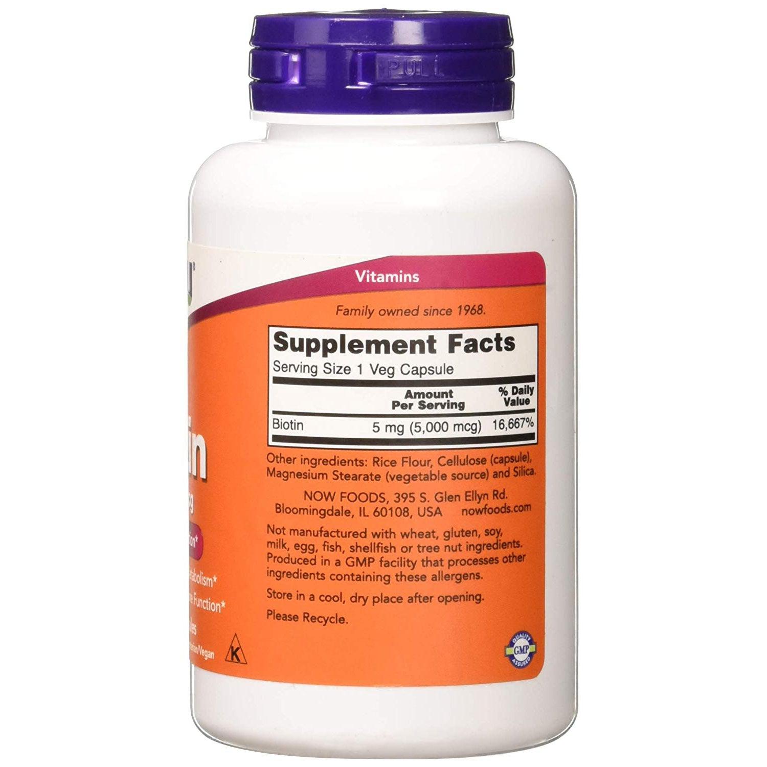 NOW Biotin 5000 mcg-N101 Nutrition