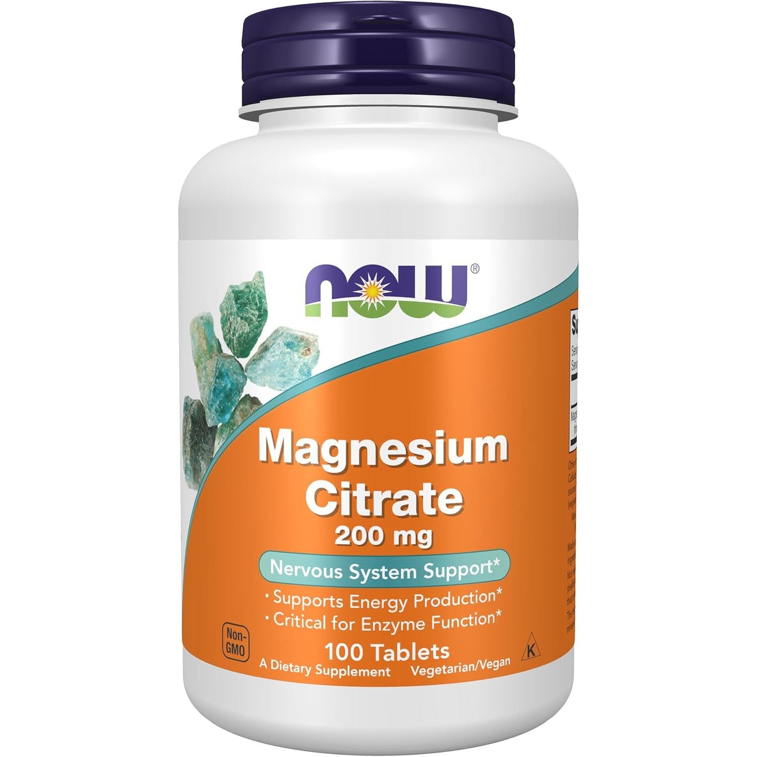 NOW Magnesium Citrate 200 mg-100 tablets-N101 Nutrition