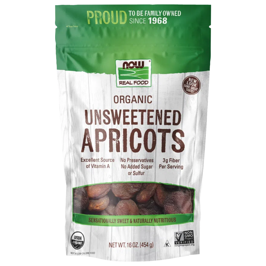 NOW Real Food Organic Unsweetened Apricots-16 oz (454 g)-N101 Nutrition