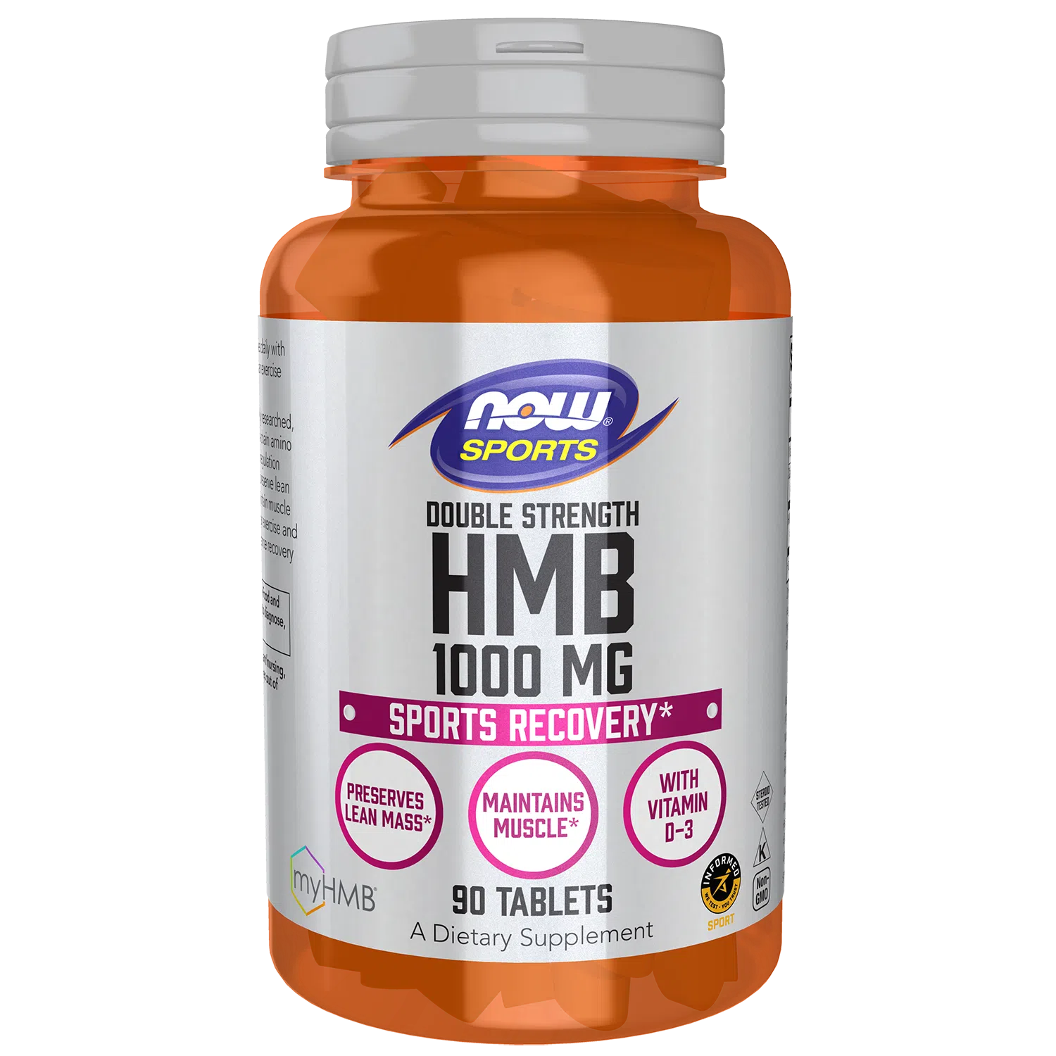 NOW Sports HMB 1000 mg, Double Strength Tablets-90 tablets-N101 Nutrition
