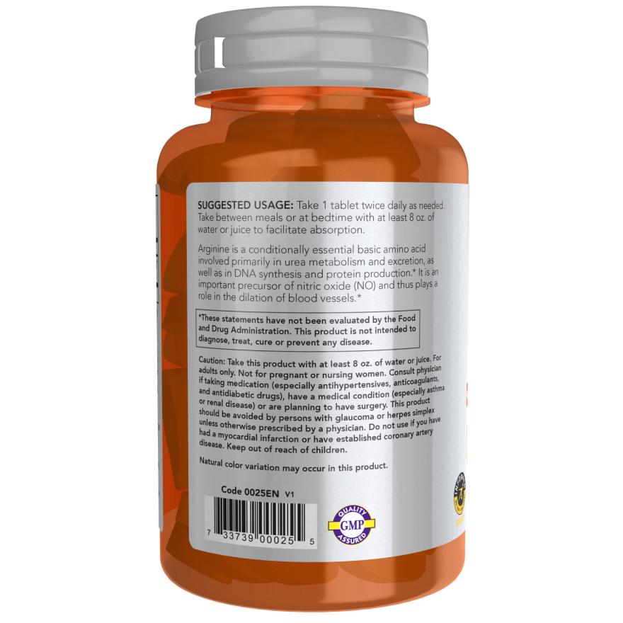 NOW Sports L-Arginine 1000 mg, Double Strength Tablets-N101 Nutrition